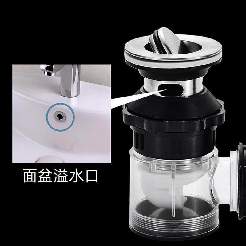 洗脸盆一体式不锈钢下水器面盆洗手台盆翻板七字下水管排水配件,淘宝优惠券,粉丝福利购,淘宝优惠卷