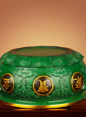 《金玉满堂》纯铜聚宝盆摆件玄关客厅招财摆设装饰工艺品风水聚财