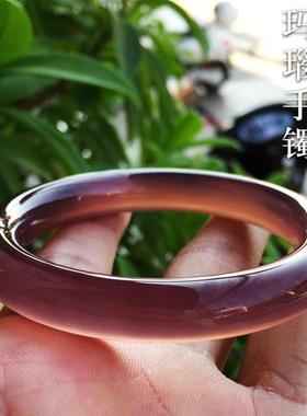 手镯紫鸡血藤情侣款藤西藏饰品女玉髓条玉石镯子野生手工木镯粗圆