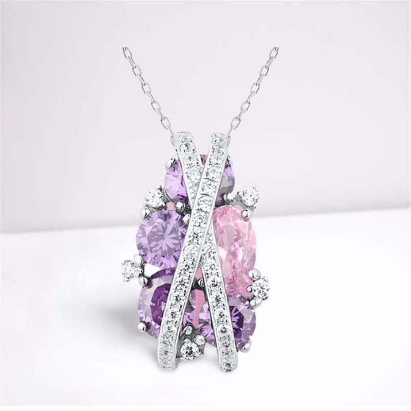 推荐Luxury Designer Sapphire Crystal Jewelry Set for Women C - 图3