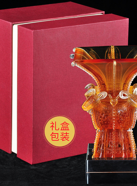 琉璃四羊方尊羊摆件蒸蒸日上工艺品公司办公室桌酒柜装饰开业礼品