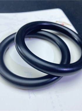 精品 毕业级天然新疆料和田玉墨玉手镯黑羊脂玉女款高端玉石