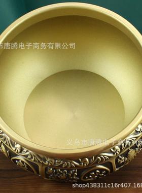 聚宝盆摆件纯铜家用客厅装饰招铜制品工艺品财存钱罐铜器黄铜米缸