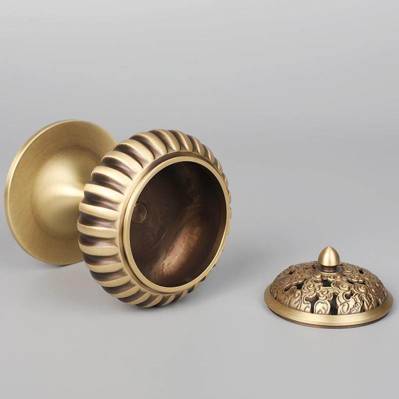 黄铜香炉高脚南瓜炉家用香道香炉用品檀香盘香用具书桌摆件,淘宝优惠券,粉丝福利购,淘宝优惠卷