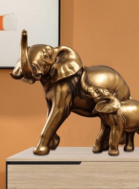 招财象客厅摆件电视柜酒柜家居饰品办公桌工艺品大象乔迁新居礼品