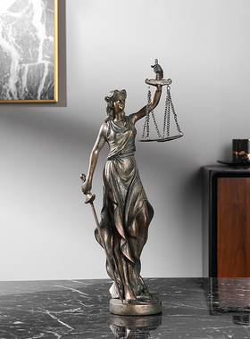 简约现代正义女神摆件家居客厅酒柜电视柜装饰品办公室轻奢摆设