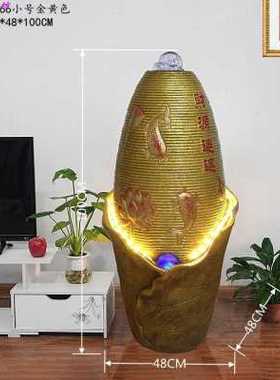 厂促新中式摆件高端禅意玄关风水球客厅招财流水循环落地鱼缸开品