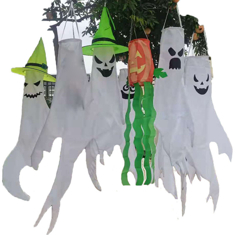 推荐Halloween Glowing Ghost Flag Pumpkin Flag Easter Grimace-图0