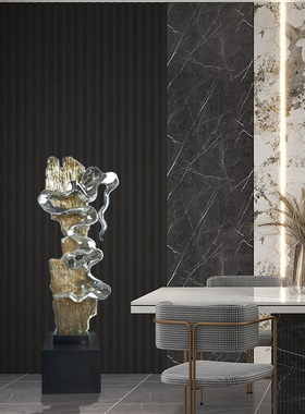 现代轻奢抽象电镀摆件酒店大堂雕塑艺术品客厅样板房落地玄关饰品