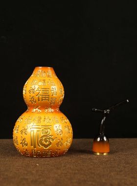 黄铜压铸百福铜葫芦吉祥如意葫芦开口大号葫芦铜器摆件 代发