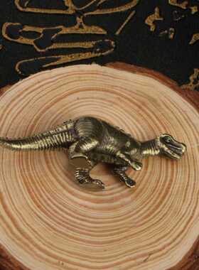 新款直销跨境做旧黄铜霸王龙恐龙摆件黄铜仿古玩茶宠办公桌摆设工