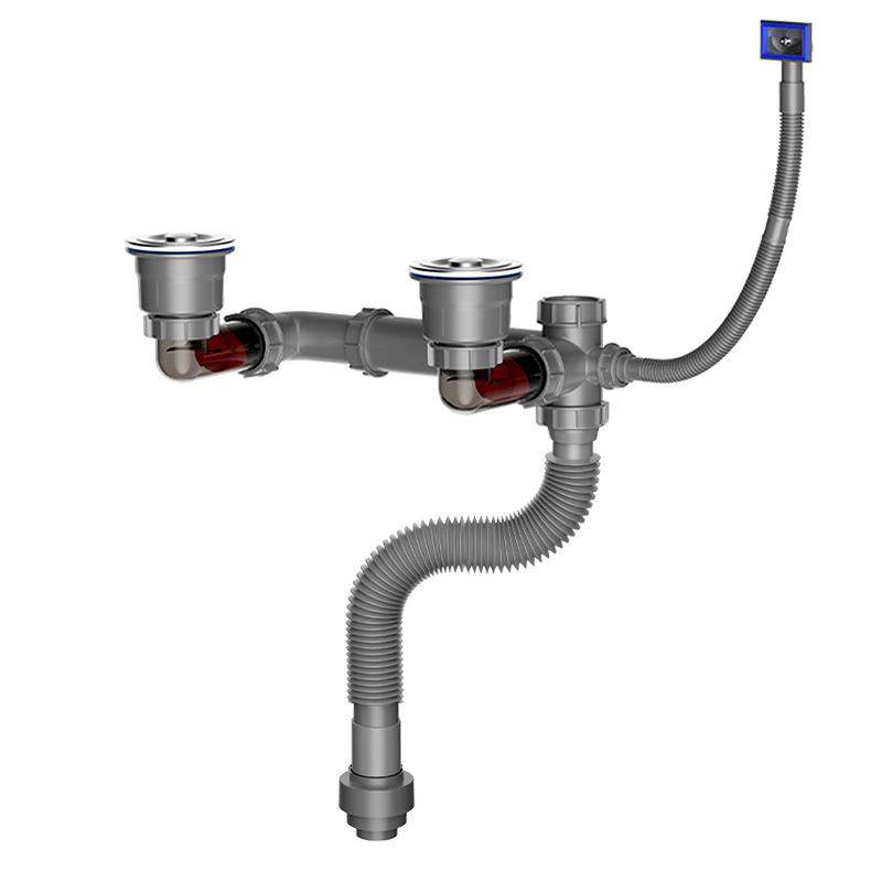 后置双槽下水管厨房不锈钢洗菜盆下水器省空间下水防臭管道排水管,淘宝优惠券,粉丝福利购,淘宝优惠卷