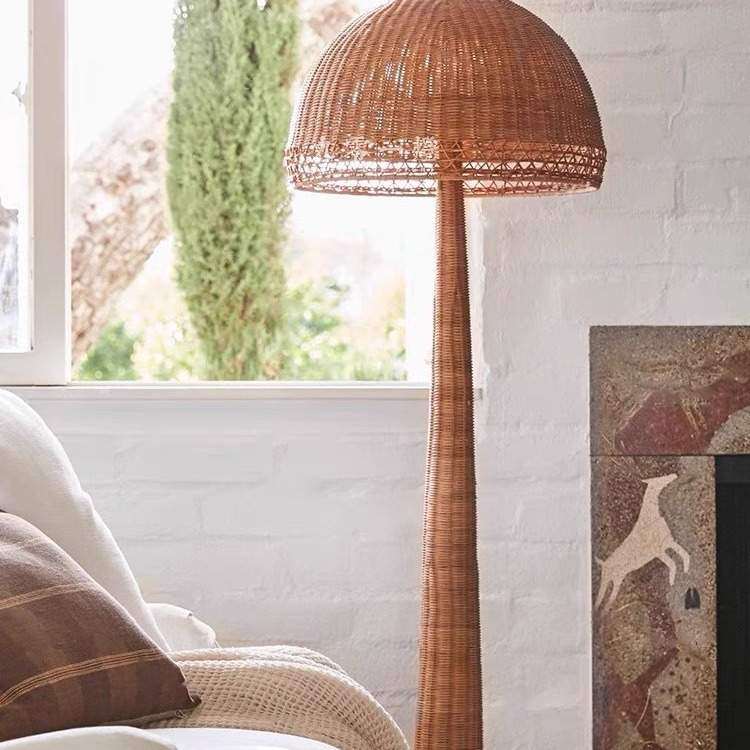 复古落地灯美式日式侘寂风中古装饰美式客厅卧室书房藤编氛围台灯,淘宝优惠券,粉丝福利购,淘宝优惠卷