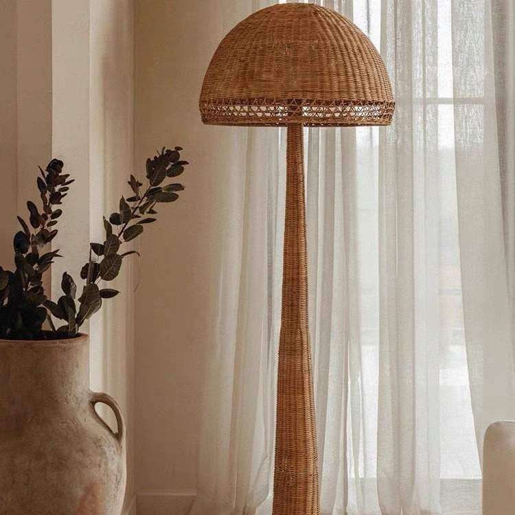 复古落地灯美式日式侘寂风中古装饰美式客厅卧室书房藤编氛围台灯,淘宝优惠券,粉丝福利购,淘宝优惠卷