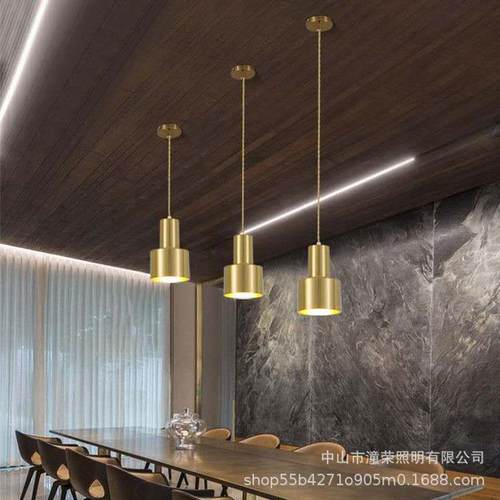 北欧现代简约金色单头吊灯客厅床头灯卧室玄关餐厅个性创意吧台灯 - 图2