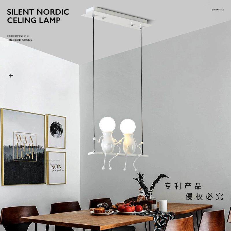 货源北欧现代简约铁艺吊灯创意个性走廊书房餐厅灯小人儿童灯,淘宝优惠券,粉丝福利购,淘宝优惠卷