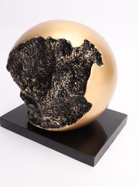 新中欧式树脂防铜球繁星雕塑工艺摆件售楼部样板房软装家居饰品