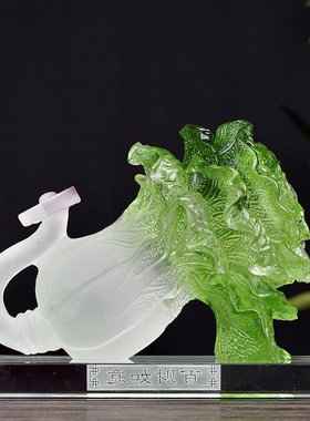 促玄关招财工艺品家居装饰玉白菜摆件店铺客厅办公室摆设开业礼销