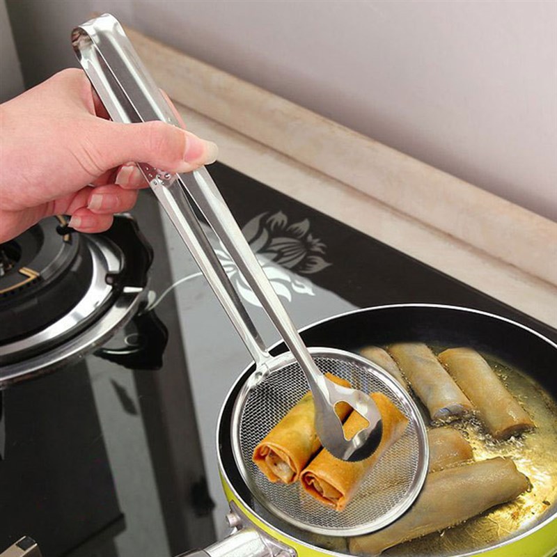 推荐Oil Frying Clamp Filter Stainless Steel Spoon Vegetables-图0