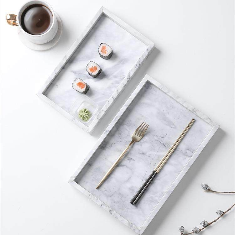 大理石香薰托盘长方形首饰收纳盘酒店卫生间浴室洗漱洗手台置,淘宝优惠券,粉丝福利购,淘宝优惠卷