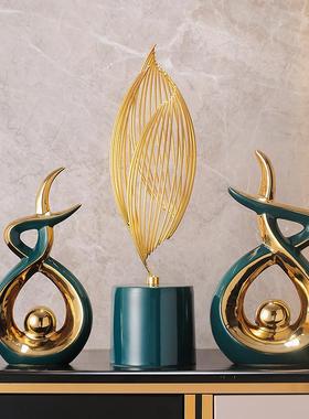 轻奢风生水起摆件高档客厅玄关电视柜酒柜家居装饰品乔迁新居礼品