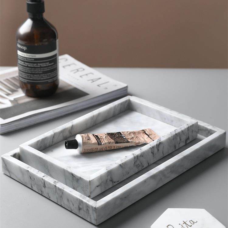 大理石香薰托盘长方形首饰收纳盘酒店卫生间浴室洗漱洗手台置,淘宝优惠券,粉丝福利购,淘宝优惠卷