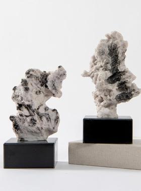 艺贝子新石中禅意云JRW山石头摆件样饰板间酒柜茶几式书柜太湖软