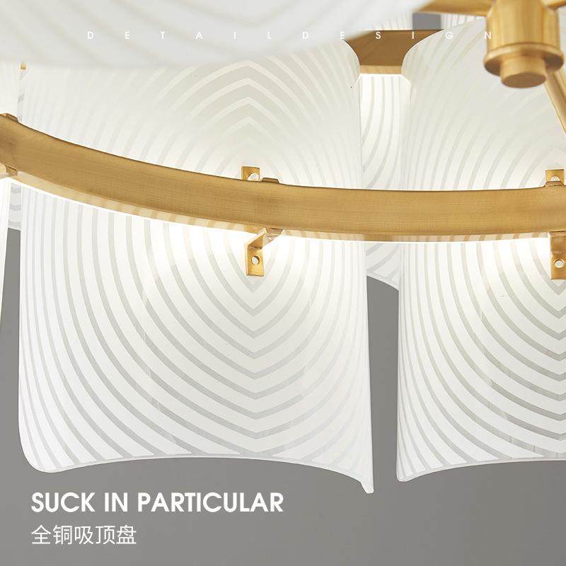 日式侘寂风客厅吊灯法式奶油复古轻奢全铜餐厅吊灯卧室护眼玻璃灯,淘宝优惠券,粉丝福利购,淘宝优惠卷