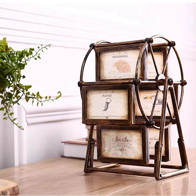 复古旋转摩天轮相框摆台精致创意照片相架装饰品高级感相册框摆件,淘宝优惠券,粉丝福利购,淘宝优惠卷