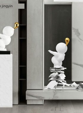 抽象吹泡泡人物雕塑酒店大厅装置艺术品客厅卡通橱窗装饰落地摆件