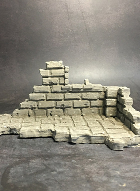 冬官手作  鱼缸水o草缸造景水泥装饰摆件废墟围墙城墙砖墙房子