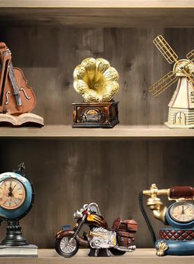 欧式覆古摆件留声机创意家居客厅办公室小摆设北欧书柜酒柜装饰品