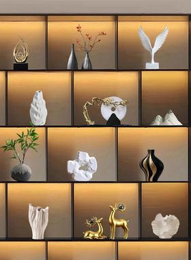 新中式摆件高档轻奢客厅酒柜电视柜茶室博古架办公室软装饰品摆设