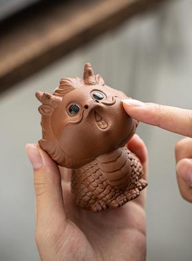 创意可爱神兽陶瓷生肖龙小摆件招财吉祥物家居书房桌面装饰工艺品