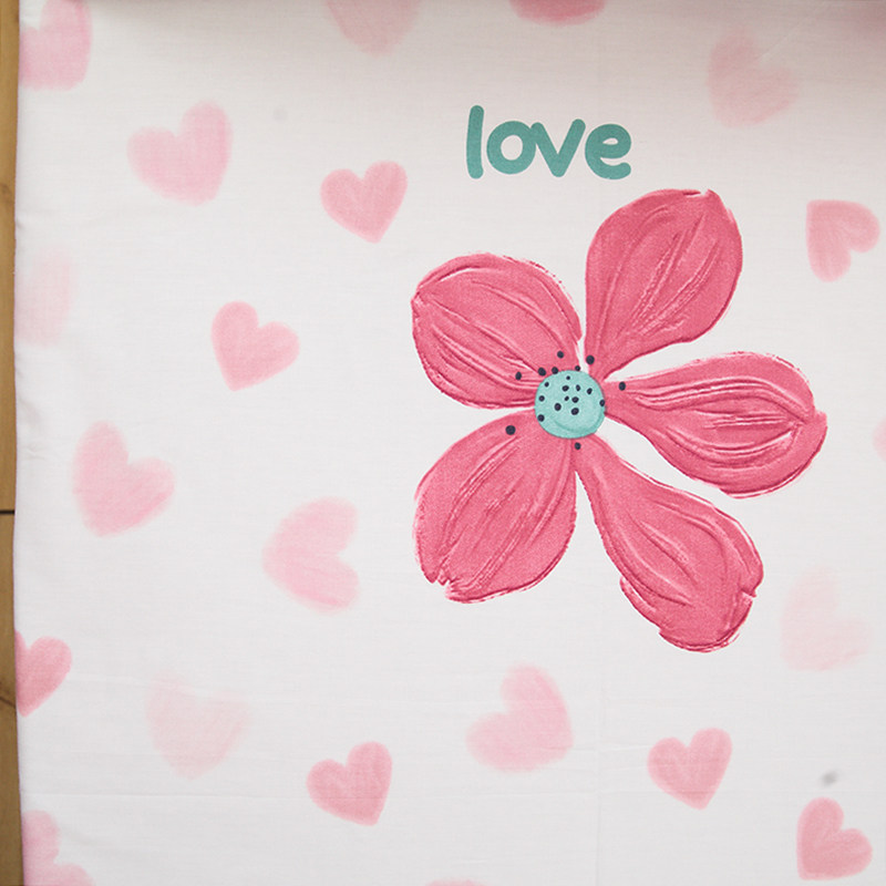 花和爱心纯棉床笠单件全棉床罩床垫保E护罩2023新款单人床单四件,淘宝优惠券,粉丝福利购,淘宝优惠卷