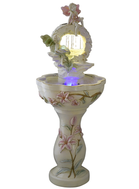 天使结婚礼物f流水喷泉欧式摆件落地客厅家居装饰品水景创意养鱼