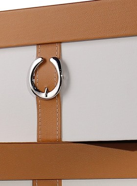 样板房衣帽间皮质锁扣收纳箱w储物箱衣柜收纳盒软装装饰品摆件轻