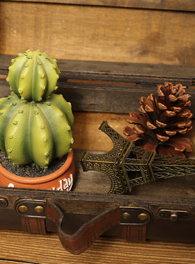 复古摆件手提式小木箱子中国风仿古橱G窗装饰木质复古做旧摄影道