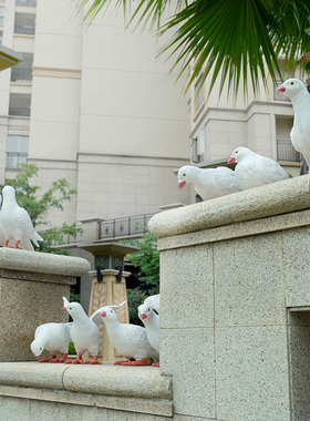 树脂仿真鸽子摆件创意户外家居庭院花园林动物饭店装X饰品雕塑摆