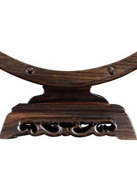 黑檀金箍棒底座红木家居装饰摆件I实木把玩博物件底座木雕