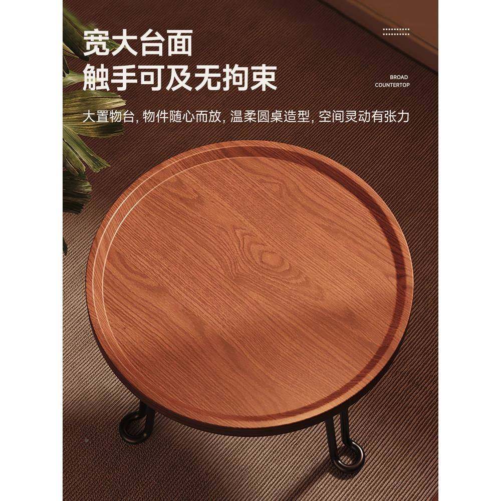 小桌移动茶沙几发边几胡桃Fh(x}b*b圆木角几可折?叠边桌阳台茶桌,淘宝优惠券,粉丝福利购,淘宝优惠卷