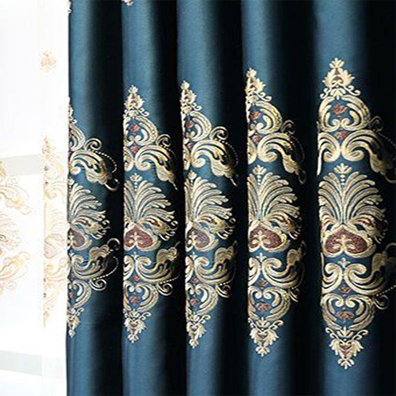欧式轻奢家用落地窗卧客GP2022-0室厅遮阳隔高热精密绣遮光花窗帘 - 图2