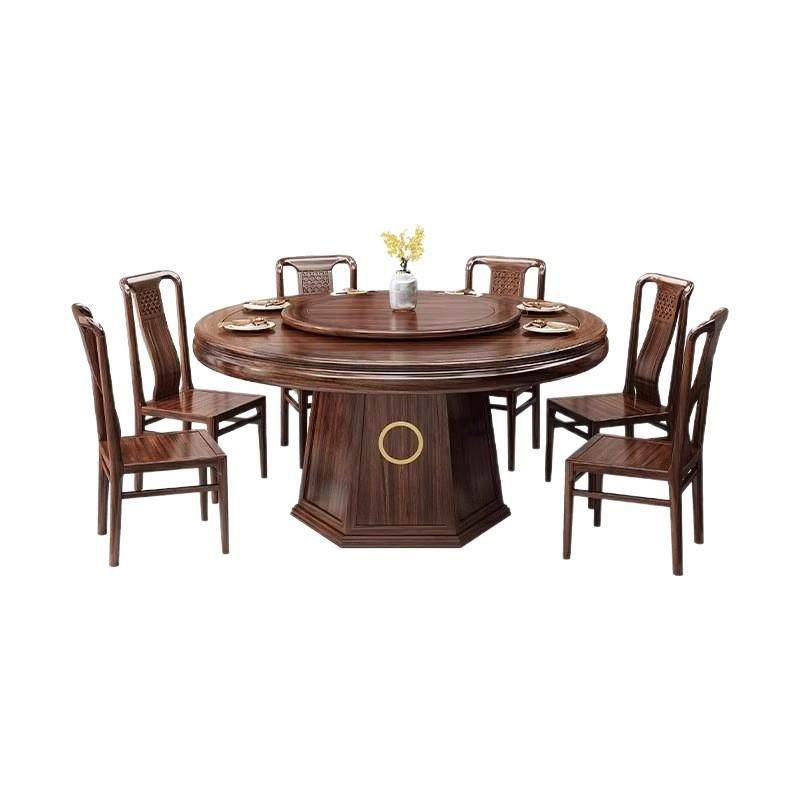 圆形饭桌新式乌金木其它乌金椅简全实木餐桌组合现代约大中气小户,淘宝优惠券,粉丝福利购,淘宝优惠卷