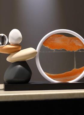 时来运转流沙画摆件客厅电视柜酒柜玄关办公室桌面装饰品轻奢高档