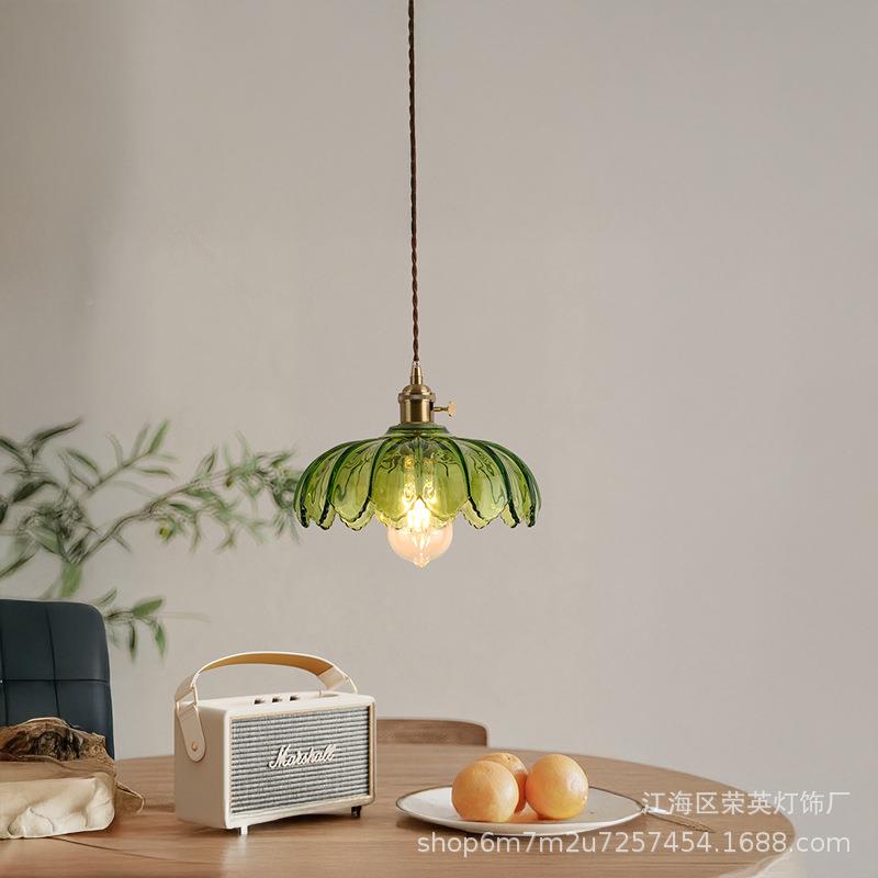 璃头餐床厅22939北欧民单宿头过道玄关吧台餐厅灯玻荷叶吊灯 - 图1