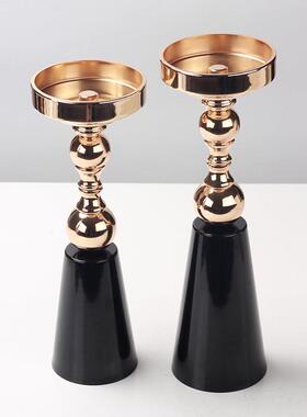 欧美式轻奢蜡烛台法式餐桌软装饰品玄关样板间高级设计师艺术摆件