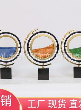 流沙画摆件现代轻奢创意沙漏客厅玄关书房软装高级感办公室装饰品