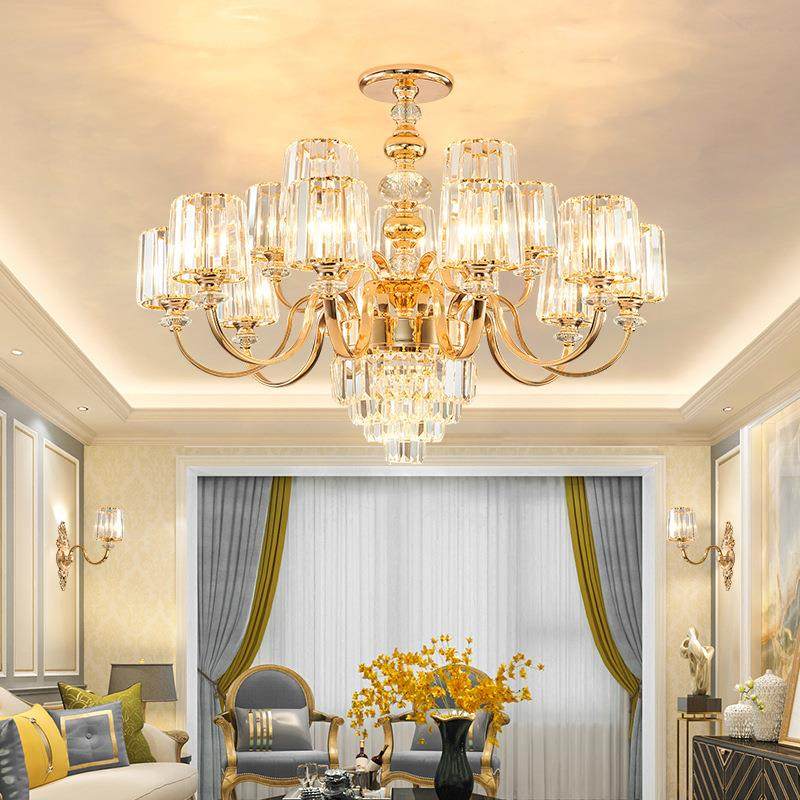 2025新款欧式客厅水晶吊灯现代简约轻奢美式大气餐厅卧室金色灯具,淘宝优惠券,粉丝福利购,淘宝优惠卷