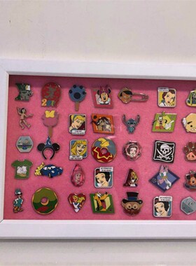 徽章泡泡玛特纪念章展示框实木奖章收纳摆pin冰箱贴勋章bob收纳盒