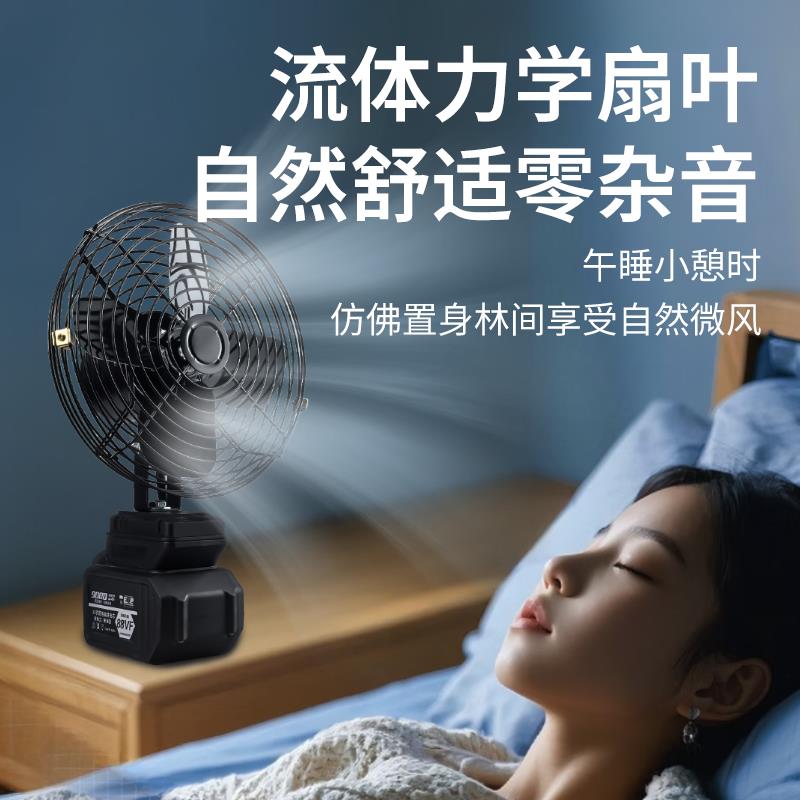 户外锂电池风扇充电式超长续航户外露营风扇钓鱼大功率便携式风扇 - 图1